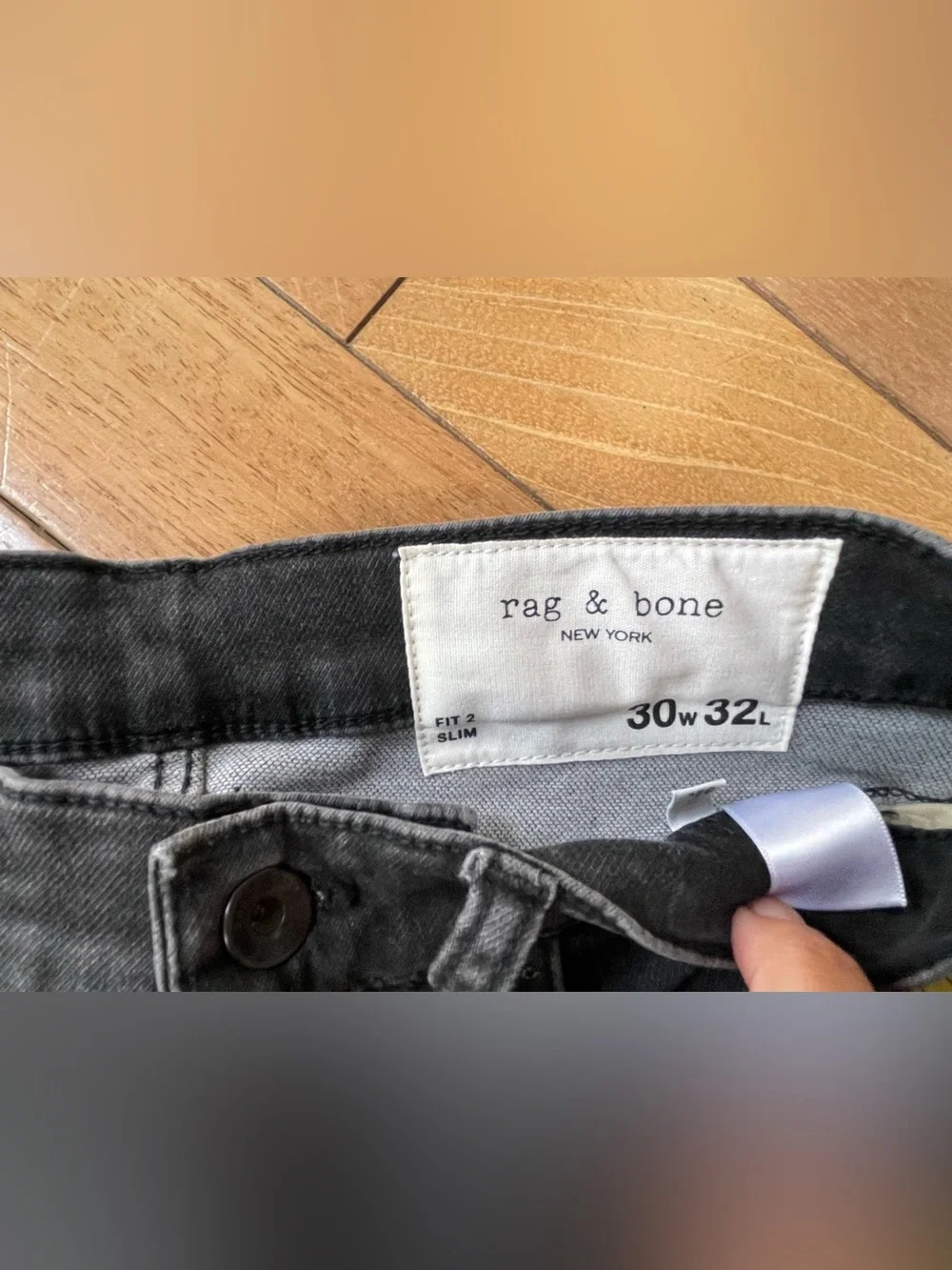 NWT Rag & Bone Fit 2 Wylie Loopback Slim Jeans Men’s 30x32 Charcoal